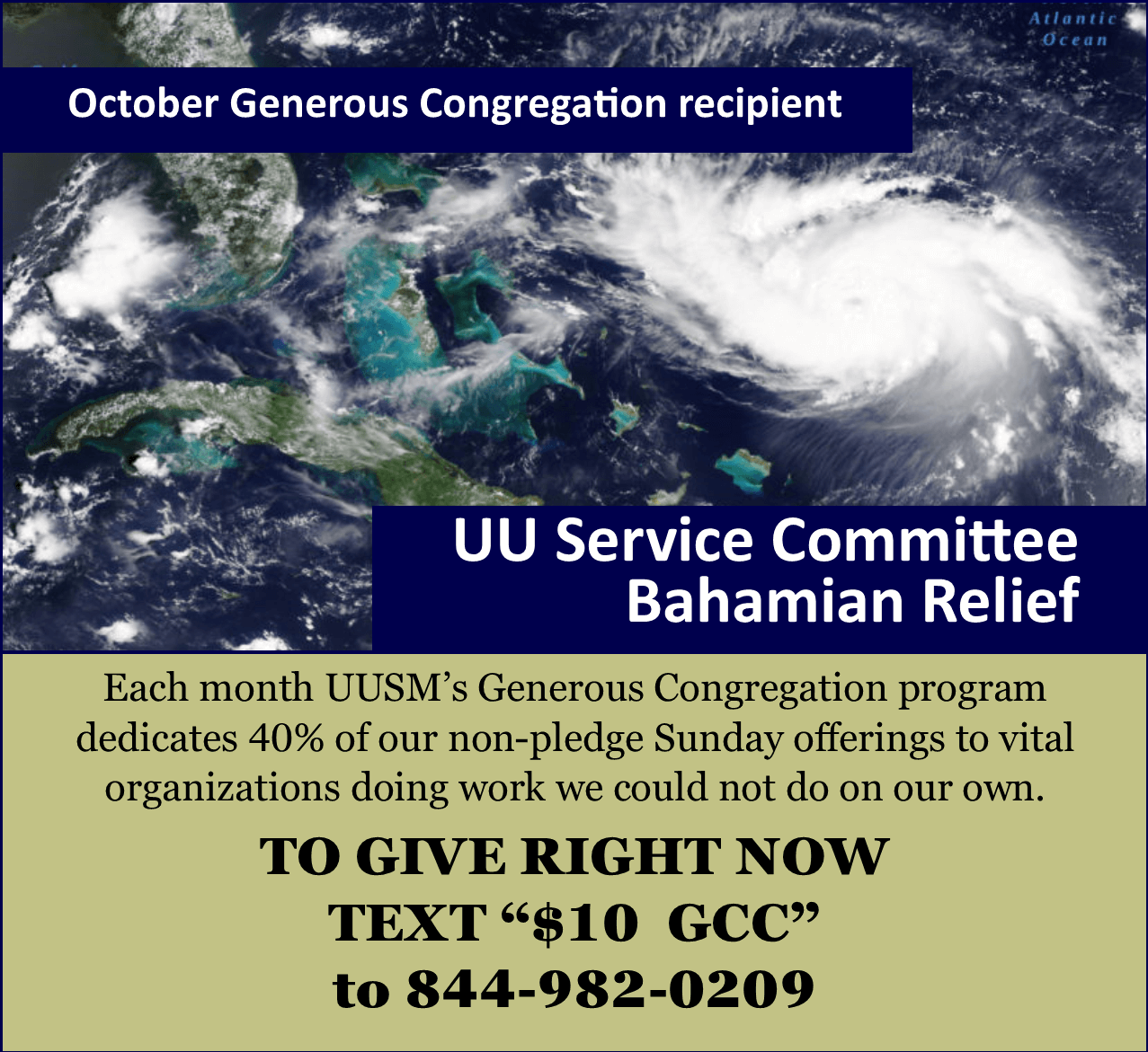 Give to UUSM and UU Service Committee