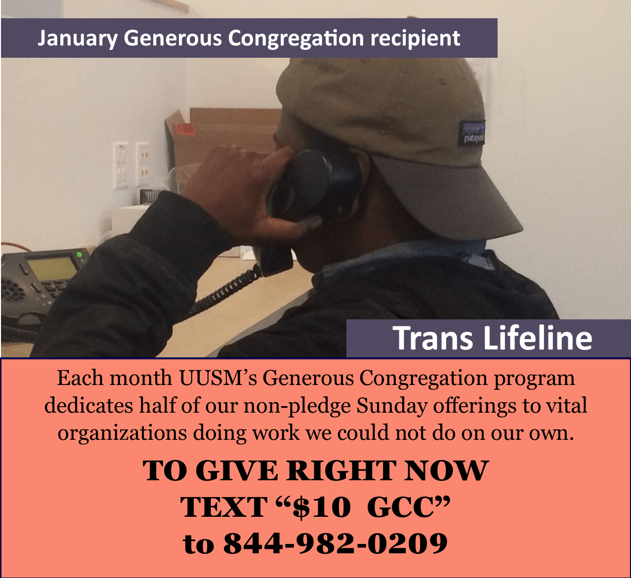 Generous Congregation recip Trans Lifeline