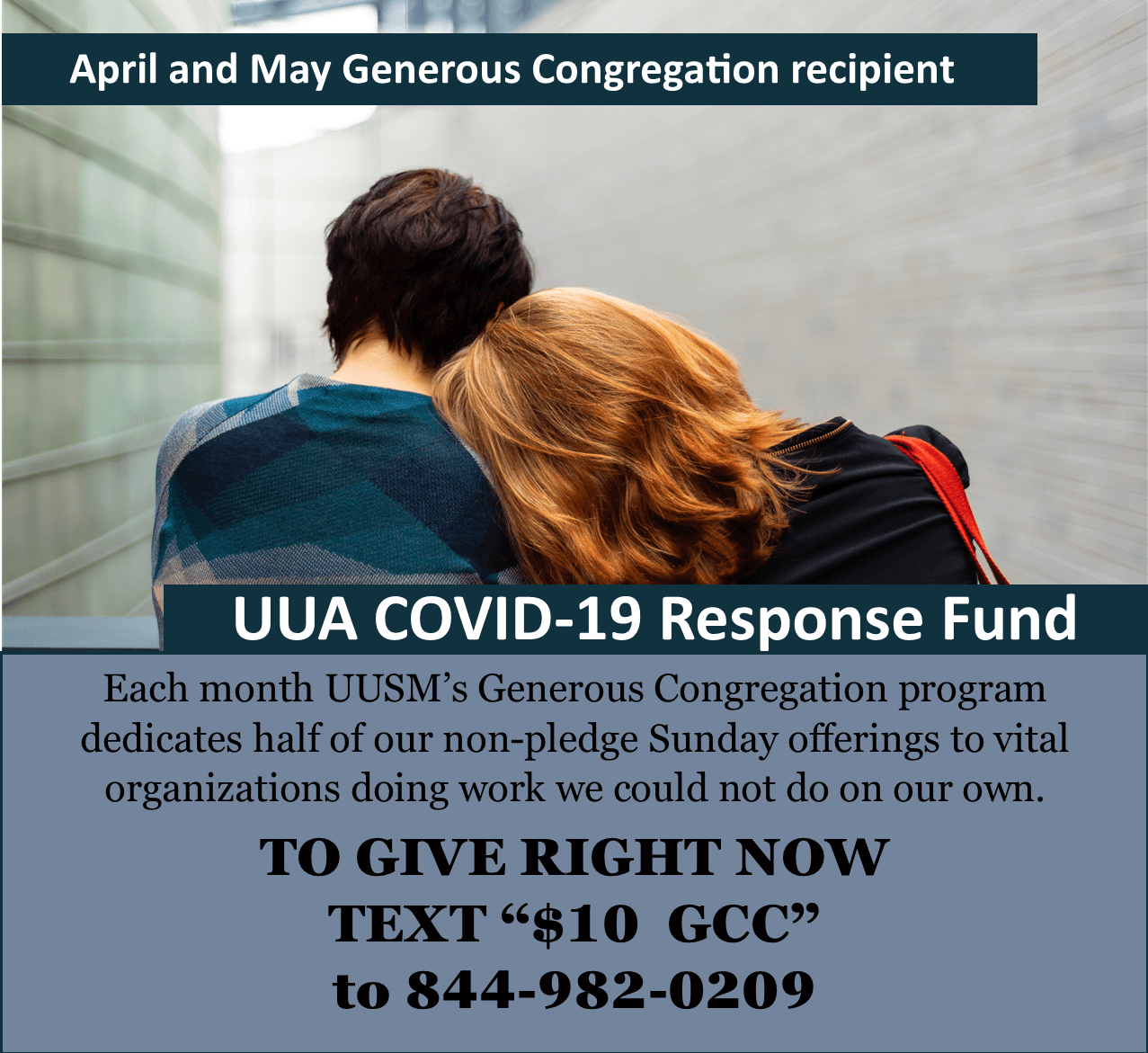 April and May GC support to UUA COVID-19 fund