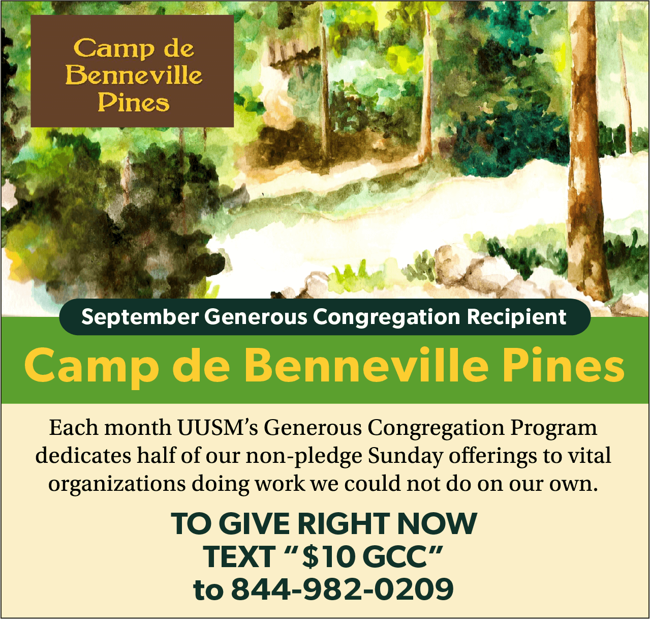 September 2024 GCC supports Camp De Benneville Pines