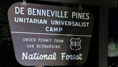 De Benneville Pines Camp sign on hte way out