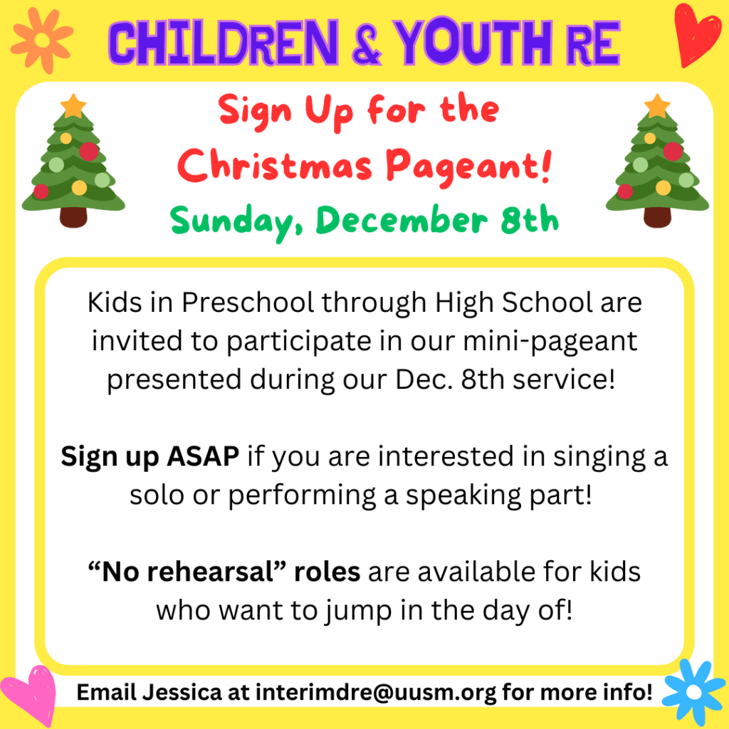 CYRE Christmas pageant signup graphic