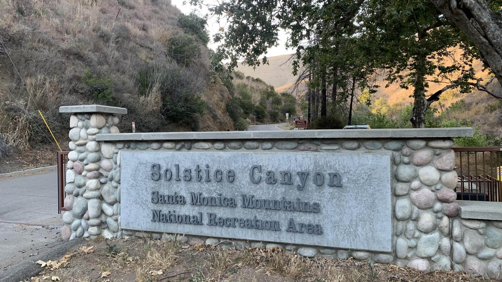 Entrance at Solstice Canyon in Malibu, CA