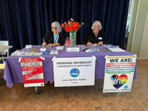 UUSM table at MLK Day Celebration & Involvement Fain in Santa Monica