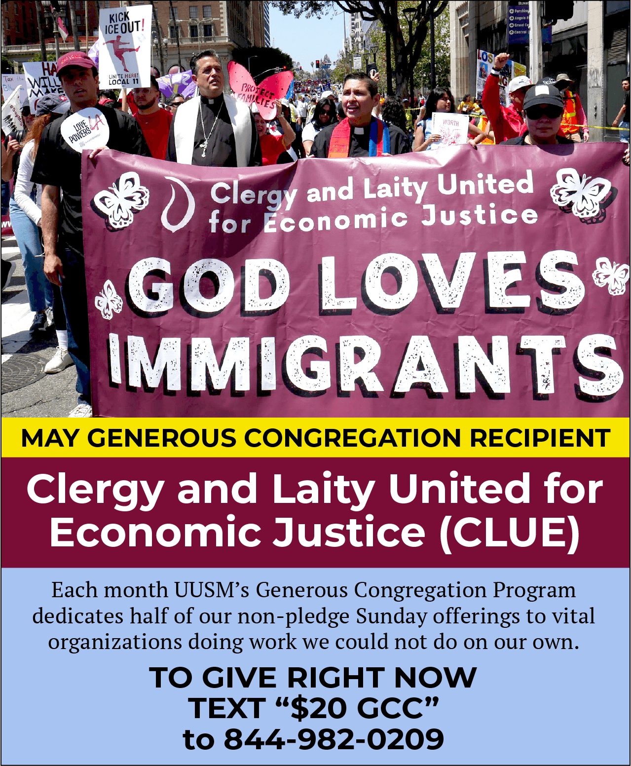 May 2026 Generous Congregation supports CLUE